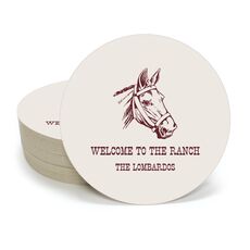 Outlined Horse Round Coasters