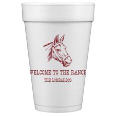 Outlined Horse Styrofoam Cups