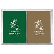 Outlined Horse Double Deck Playing Cards