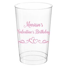 Two Hearts on a Vine Clear Plastic Cups