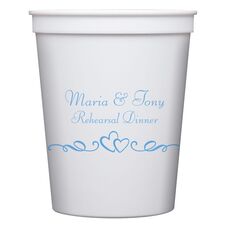 Two Hearts on a Vine Stadium Cups