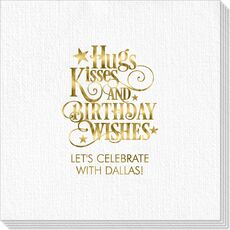 Hugs Kisses and Birthday Wishes Deville Napkins