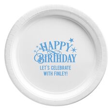 Happy Birthday with Stars Paper Plates