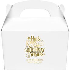 Hugs Kisses and Birthday Wishes Gable Favor Boxes