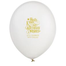 Hugs Kisses and Birthday Wishes Latex Balloons