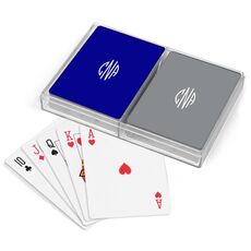Shaped Oval Monogram Double Deck Playing Cards