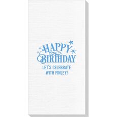 Happy Birthday with Stars Deville Guest Towels