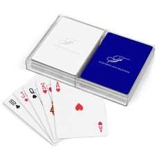 Pick Your Single Monogram with Text Double Deck Playing Cards