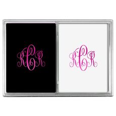 Interlocking Script Monogram with Small Initials Double Deck Playing Cards