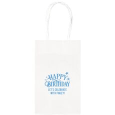 Happy Birthday with Stars Medium Twisted Handled Bags