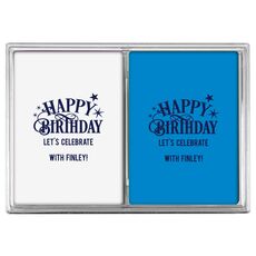 Happy Birthday with Stars Double Deck Playing Cards