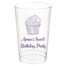 Sprinkled Cupcake Clear Plastic Cups