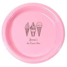 Ice Cream Cone Trio Plastic Plates