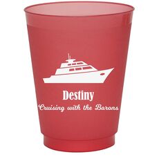Silhouette Yacht Colored Shatterproof Cups