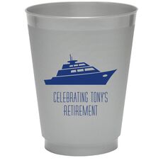 Silhouette Yacht Colored Shatterproof Cups