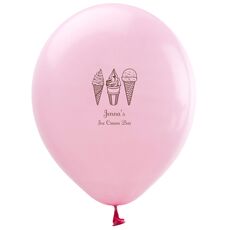 Ice Cream Cone Trio Latex Balloons