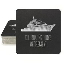 Silhouette Yacht Square Coasters