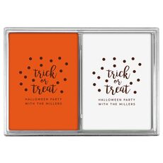Confetti Dots Trick or Treat Double Deck Playing Cards