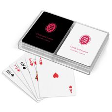Outline Shaped Oval Monogram with Text Double Deck Playing Cards
