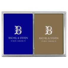 Pick Your Single Initial with Text Double Deck Playing Cards