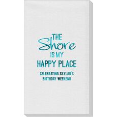 The Shore Is My Happy Place Linen Like Guest Towels