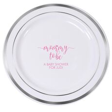 Mommy to Be Premium Banded Plastic Plates
