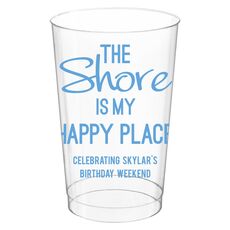 The Shore Is My Happy Place Clear Plastic Cups