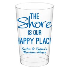 The Shore Is Our Happy Place Clear Plastic Cups
