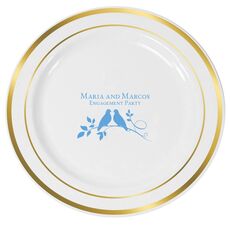 Birds on a Branch Premium Banded Plastic Plates