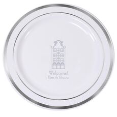 Sweet Apartment Premium Banded Plastic Plates