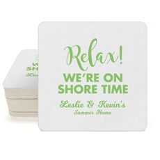 Relax We're On Shore Time Square Coasters