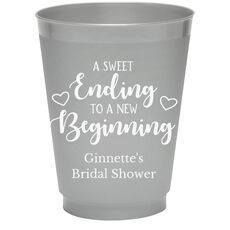 A Sweet Ending to a New Beginning Colored Shatterproof Cups