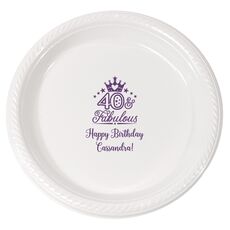 40 & Fabulous Crown Plastic Plates