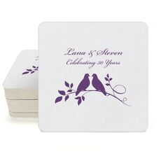 Birds on a Branch Square Coasters