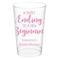 A Sweet Ending to a New Beginning Clear Plastic Cups