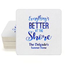 Everything's Better at the Shore Square Coasters