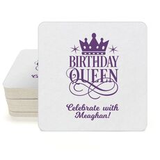 Birthday Queen Square Coasters