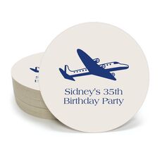 Narrow Airliner Round Coasters