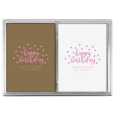 Confetti Dots Happy Birthday Double Deck Playing Cards