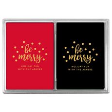 Confetti Dots Be Merry Double Deck Playing Cards