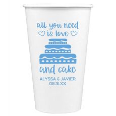 All You Need Is Love and Cake Paper Coffee Cups