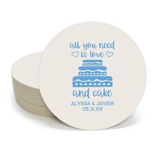 All You Need Is Love and Cake Round Coasters
