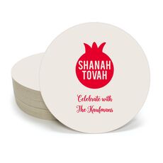 Shanah Tovah Pomegranate Round Coasters
