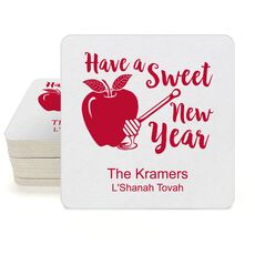 Have a Sweet New Year Square Coasters