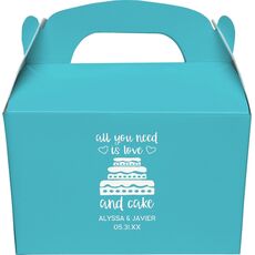 All You Need Is Love and Cake Gable Favor Boxes