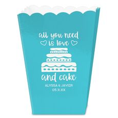 All You Need Is Love and Cake Mini Popcorn Boxes