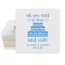All You Need Is Love and Cake Square Coasters