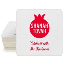 Shanah Tovah Pomegranate Square Coasters