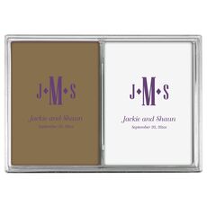 Condensed Monogram with Text Double Deck Playing Cards
