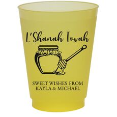 L'Shanah Tovah Honey Pot Colored Shatterproof Cups